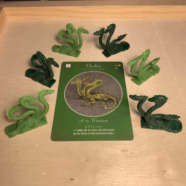 HYDRA 6 Tokens and Battle Card for AGE OF MYTHOLOGY Game Greek Parts