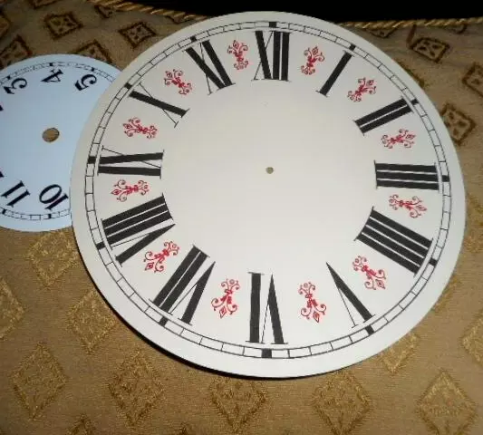 New Vienna Style Clock Dial Face Paper Card  8" Minute Track  Gloss Cream Round 2