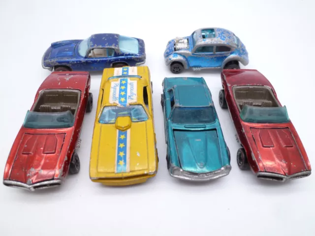 VINTAGE HOT WHEELS REDLINE LOT x6: CUSTOM VW FIREBIRD MERCEDES SL ETC 1960s HK