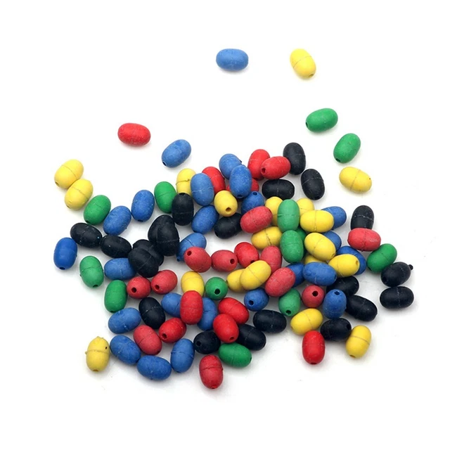 100 Perles Éclat Lumineux Plastique Souple Ovale - Leurres De Pêche Vert