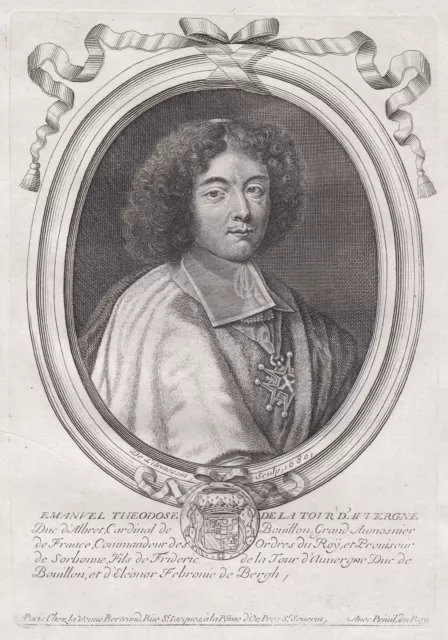 1680 Emmanuel-Theodose de La Tour D'Auvergne Cardinal Bouillon Portrait