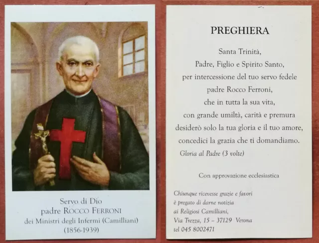 Santino Holy Card: Servo di Dio padre Rocco Ferroni