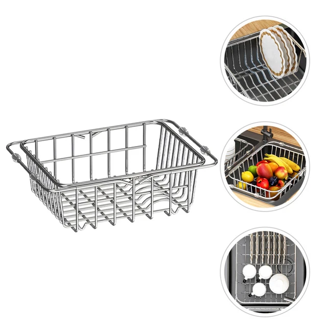 Cestello Vaporiera Pieghevole In Acciaio Inox Per Verdure E Pesce. Si Adatta A Pentole Da 13 A 22,9 Cm. Con Manico Centrale Removibile E Piedini In Silicone. Lavabile In Lavastoviglie.