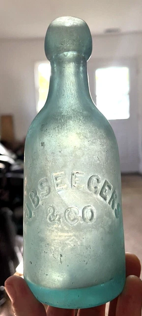 Nice Aqua Blob Soda J.b. Seegers St. Louis C&I Applied Blob 1870'S Era Dug L@@K Nice Aqua Blob Soda J.b. Seegers St. Louis C&I Applied Blob 1870'S Era Dug L@@K