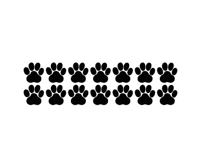 Dog Paw Print Decals Pet Animal 1.5" or  2.5" Wall Window Floor Stickers Big Set
