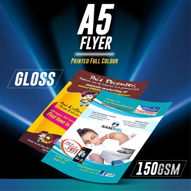 1000 A5 Flyers Leaflets Printed Full Colour 150gsm Gloss Quality Flyer Printing