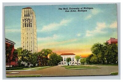 Vintage 1930's Postcard The Mall University of Michigan Ann Arbor Michigan