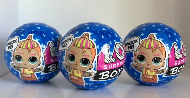 Lot of 3 Authentic LOL Surprise BOYS Doll Series 2 Big Brother Blue Ball Sealed