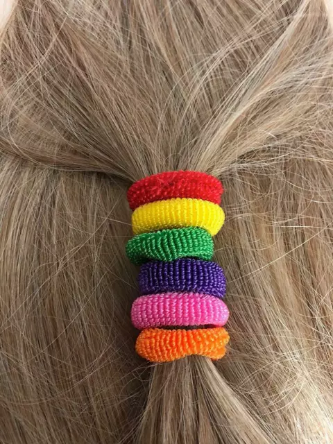 50 Kid Hair Mini Bobbles Elastic Band Soft Stretchy Snag Free Baby Ponytail Grip 3