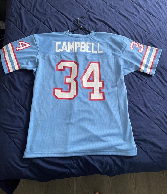 THROWBACK HOUSTON OILERS NFL Jersey. Earl Campbell 34 Stitched. Size