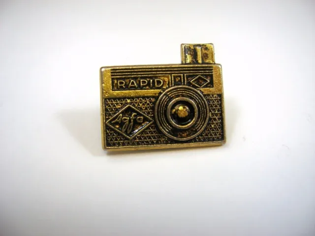 Rare Vintage Collectible Pin: AGFA RAPID Camera Advertising Wonderful Detail