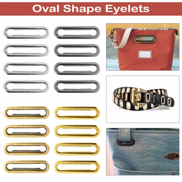 50/100 ovale geformte Metallösen mit Waschmaschine 10-40 mm Silber Gold Gunmetal Bronze