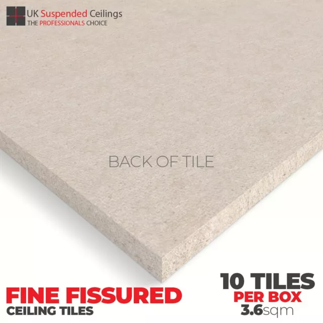 Fine Fissured Suspended Ceiling Tiles Square Edge 595x595mm 10 Per Box 600x600 2