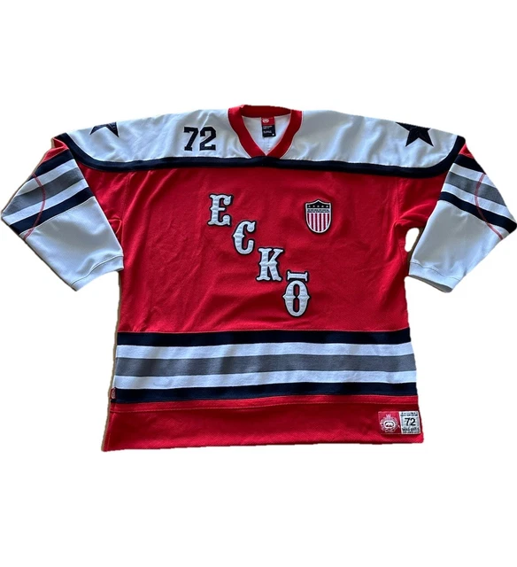 ECKO UNLTD アイスホッケーシャツ SEVEN DEUCE 72 Vintage ECKO Unlimited Seven Deuce Embroidered | Depop