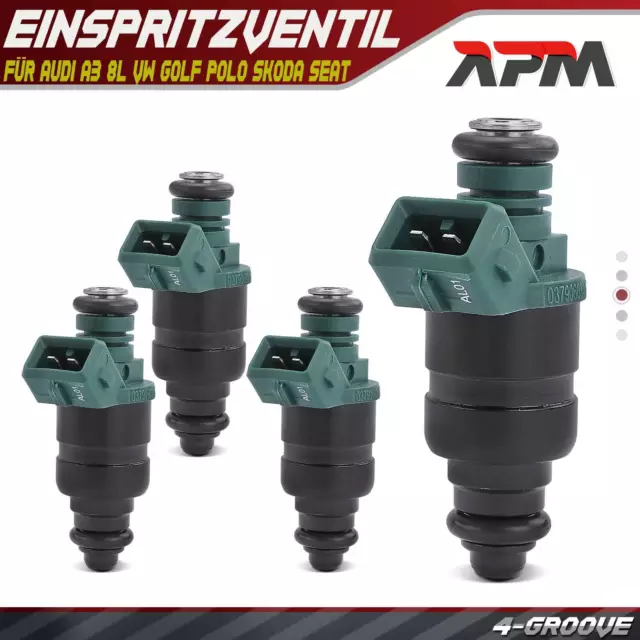 4x Einspritzventil Einspritzdüse Injektor für Audi A3 8L VW Golf Polo Skoda Seat