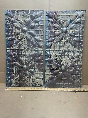 2pc Lot of 23.5" by 11.5" Antique Ceiling Tin Metal Reclaimed Salvage Art Craft
