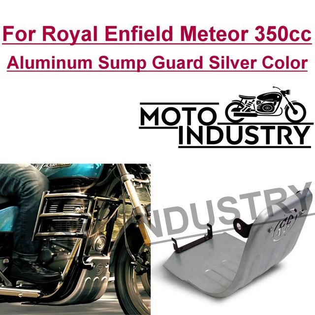 For Royal Enfield Meteor 350cc Aluminum Sump Guard Silver Color