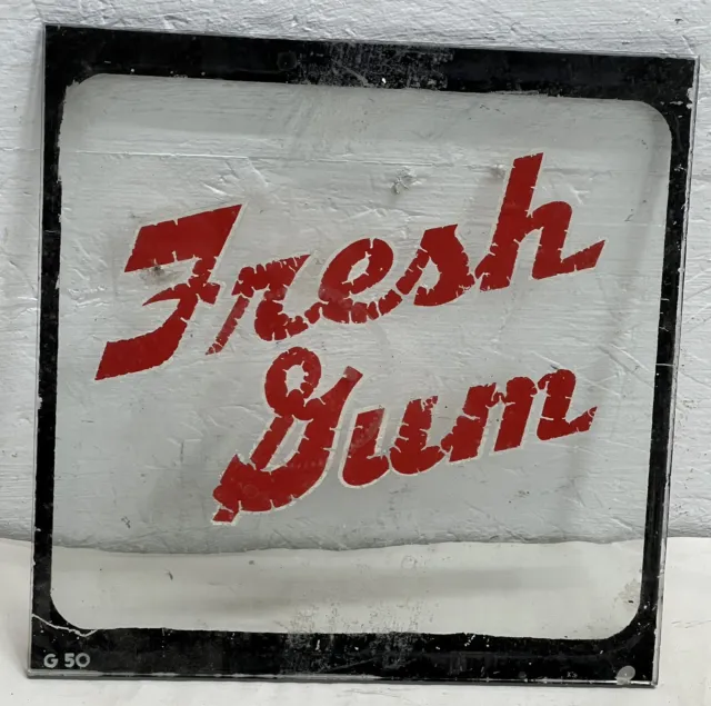 Vintage Original Stoner Fresh Gum Machine Decal & Glass 1 Cent G50 Parts Repair