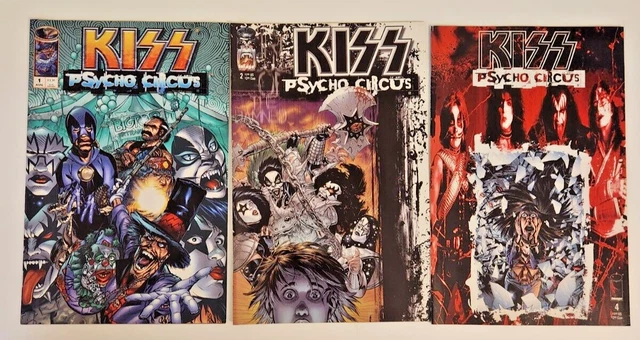 Lot of 3 - Kiss Psycho Circus Comics 1, 3 & 4 - Image 1997 First Printing