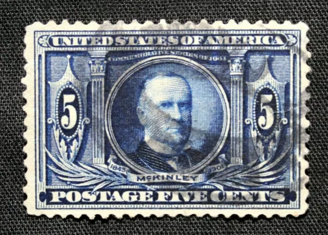 US Stamp Scott #326 ~ McKinley Louisiana Purchase 5c 1904 Used GR04