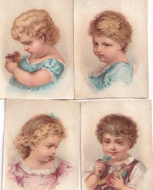 1800s Victorian Trade Card Lot -Cute Little Children Cards 1.5 inches