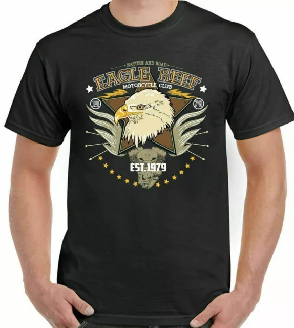T-shirt moto moto biker eagle reef club uomo MC eagle