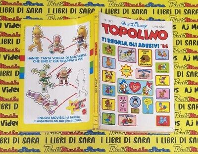 COMICS Fumetto TOPOLINO n.1571 5 gennaio 1986 COPERTINA CON ADESIVI (FU15)