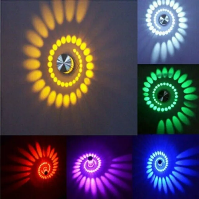 Effekt RGB 3W LED Wandleuchte Spiralen Beleuchtung Flurlampe Innenlampe DHL