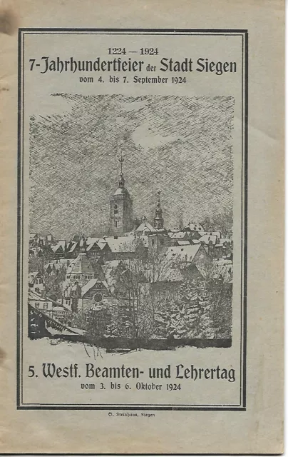 7-Jahrhundertfeier der Stadt Siegen vom 4-7.September 1924  1224-1924