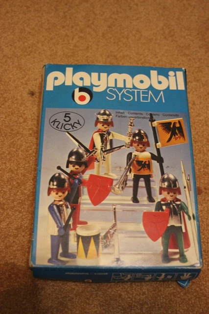 Playmobil 4 klicky rempart du fort 3446 v1 vintage boite plan superbe