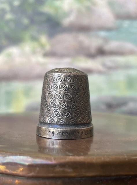 Vintage Sterling Silver Thimble size 18 Well Used Antique Collectible Prop Scrap