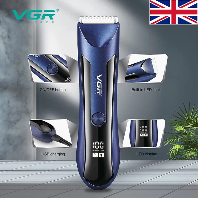 MEN'S PUBIC HAIR Trimmer Electric Groin & Body Hair Shaver for Balls