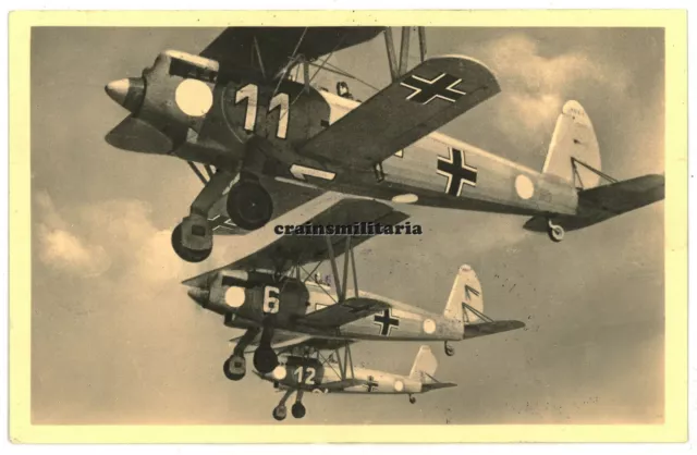 Orig. AK Foto Postkarte Jagdflieger-Kette des H.W.Geschwader - Flugzeug Fp. 1940