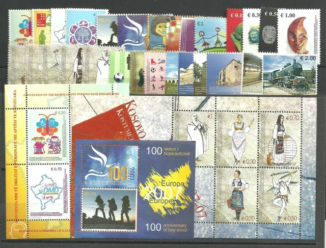 Kosovo 2007, KOMPLETTES JAHR, MNH, SELTEN