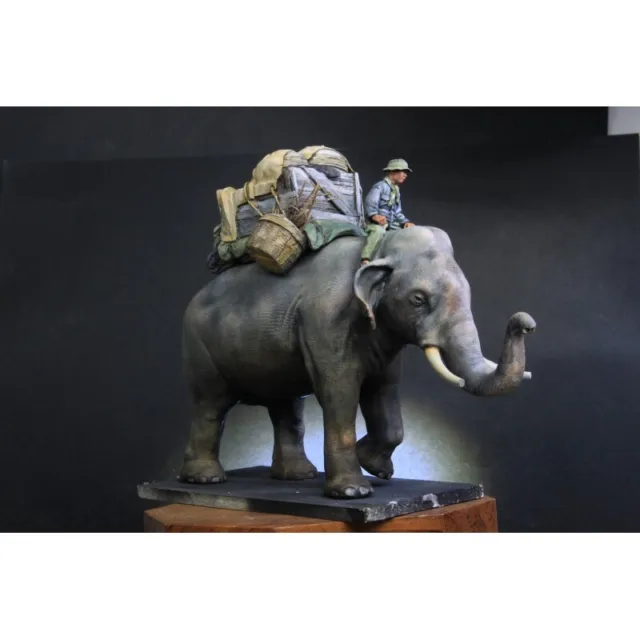 Resin Figure Model Kit Soldier Elephant Supplies Food Vietnam War 1/35 Unpainted