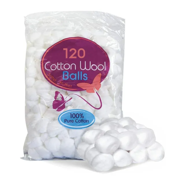 Cotton Wool Balls 100% Pure Cotton Make Up Nail Polish Remover Pack of 120