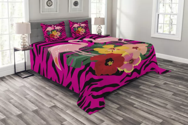 rose Zebra Couvre lit Exotique Flamingo Boho