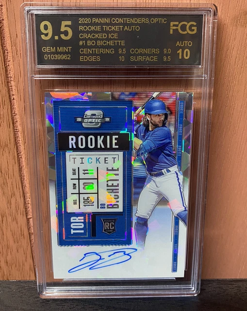 2020 Panini Contenders Optic Bo Bichette Rookie Ticket Auto Cracked Ice #/23 9.5