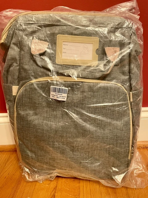 Baby Diaper Bag Backpack with Changing Station with USB Charging Port Gray NWT