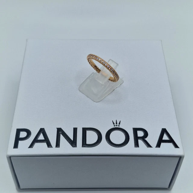 GENUINE PANDORA ROSE Gold Sparkle Hearts Ring ALE MET 180963CZ