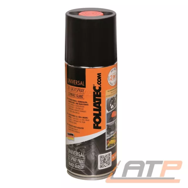 400ml FOLIATEC UNIVERSAL 2K LACKSPRAY SCHWARZ SPRÜHLACK BREMSSATTELLACK FARBE 2