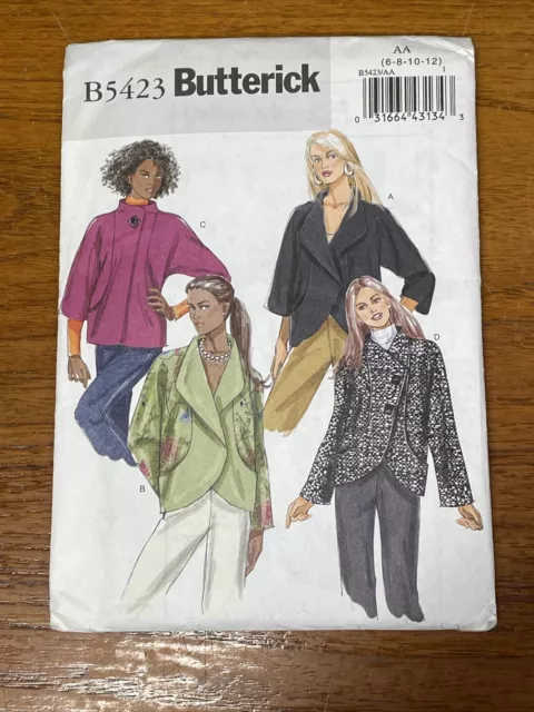 Butterick Sewing Pattern B5423 Uncut size AA 6,8,10,12 Misses Jacket
