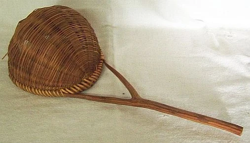 Cesta De Cesta Mango De Cucharón Mano M Tejido Hogar Cera Artesanal 12 5/8" #4 2