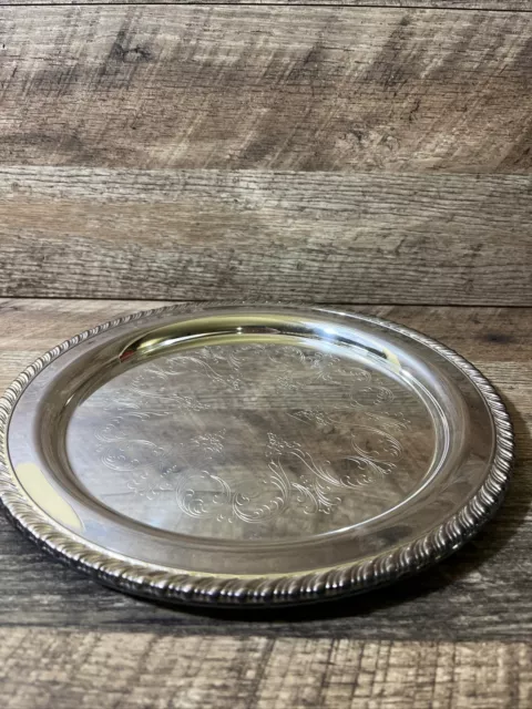 Vintage ONEIDA USA Silver Plated 10" Round Serving Tray Platter Plate