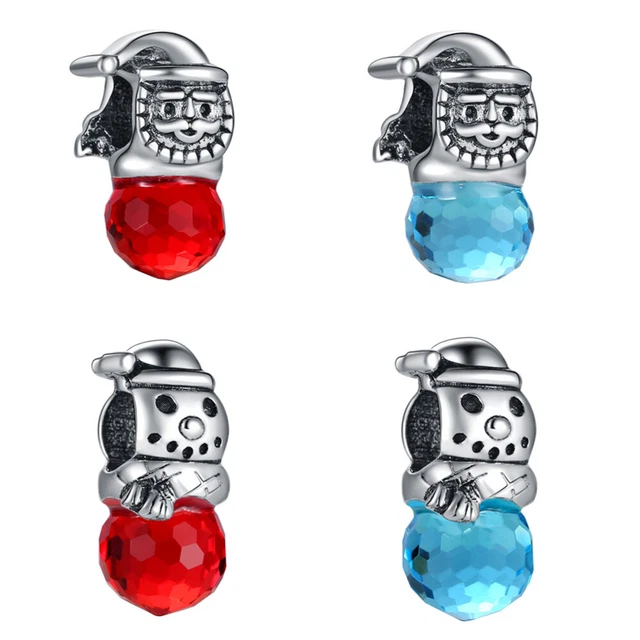 Pendientes de cristal de aleación perlas de Navidad cuentas de artesanía hechos solos