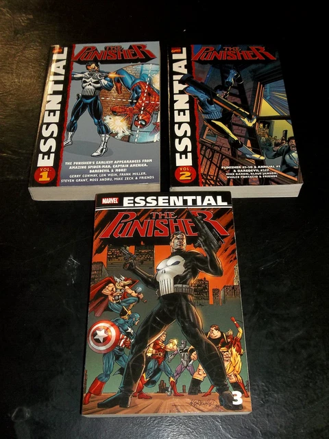 Marvel Essential THE PUNISHER Vol. 1,2 3 Trade Paperbacks!!