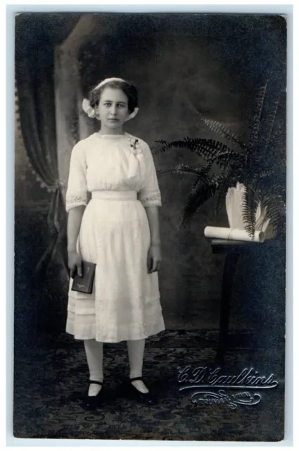 c1910's Pretty Girl Coronation Truman Minnesota MN RPPC Photo Antique Postcard