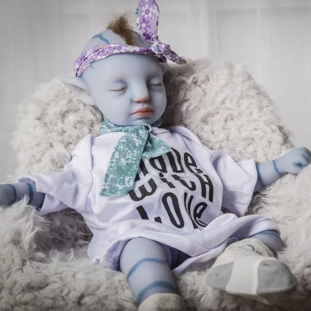 18.5" Art Dolls Platinum Silicone Baby Dolls Reborn Newborn Girl Halloween Gifts