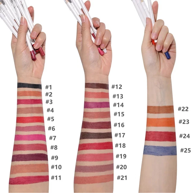 BTF 25 Colours High Pigment Waterproof Long Lasting Vegan Matte Lipliner Pencil