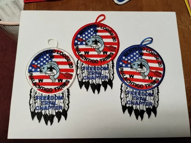 Boy Scout OA Nentego Lodge 20 Freedom Trail Chapter Set Unalachtigo Tribes Patch